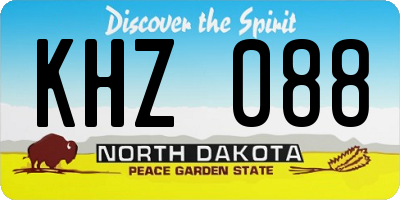 ND license plate KHZ088