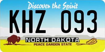 ND license plate KHZ093