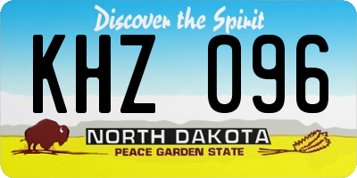 ND license plate KHZ096