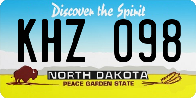 ND license plate KHZ098