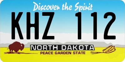 ND license plate KHZ112