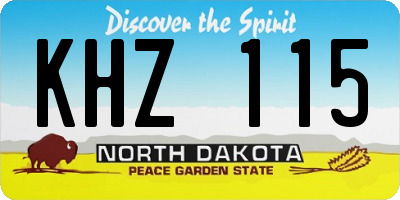 ND license plate KHZ115