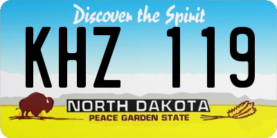 ND license plate KHZ119
