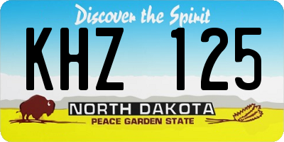 ND license plate KHZ125