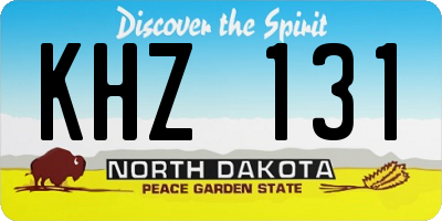 ND license plate KHZ131