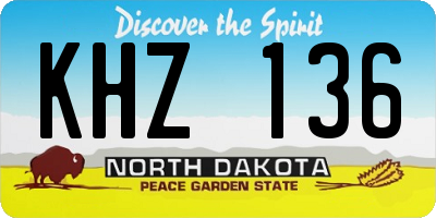 ND license plate KHZ136