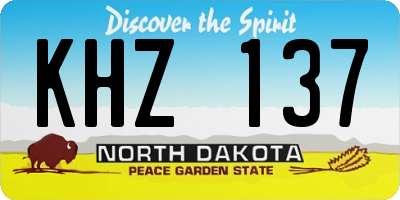 ND license plate KHZ137