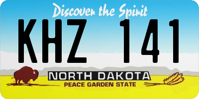 ND license plate KHZ141
