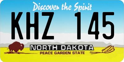 ND license plate KHZ145