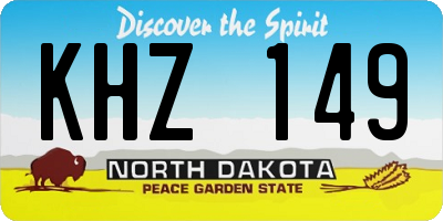 ND license plate KHZ149