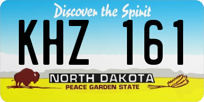 ND license plate KHZ161