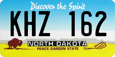 ND license plate KHZ162