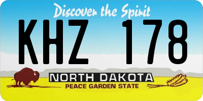 ND license plate KHZ178