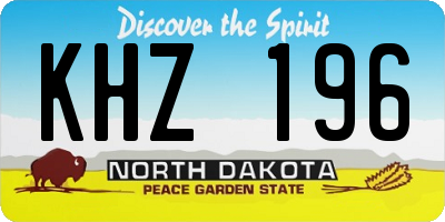 ND license plate KHZ196