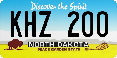 ND license plate KHZ200