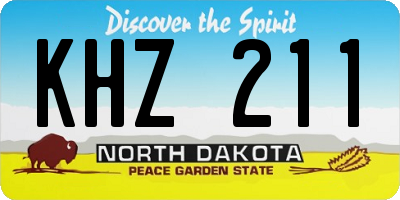 ND license plate KHZ211