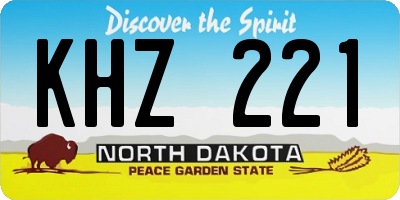 ND license plate KHZ221