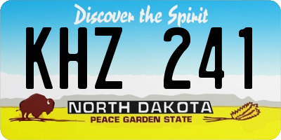 ND license plate KHZ241