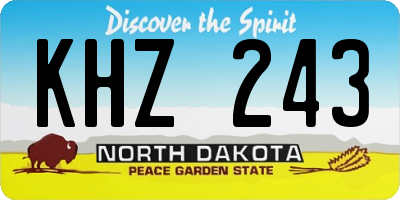 ND license plate KHZ243