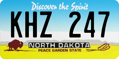 ND license plate KHZ247