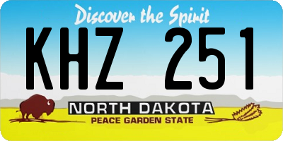 ND license plate KHZ251