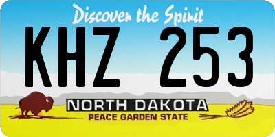 ND license plate KHZ253