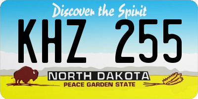 ND license plate KHZ255