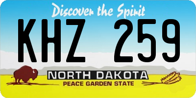 ND license plate KHZ259