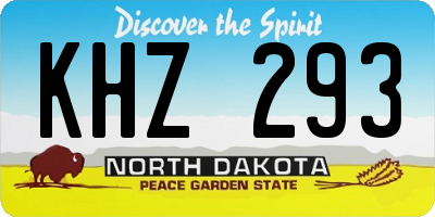 ND license plate KHZ293