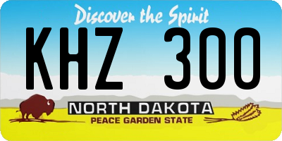 ND license plate KHZ300