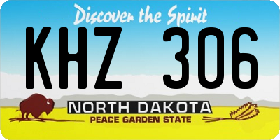 ND license plate KHZ306