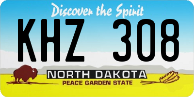 ND license plate KHZ308