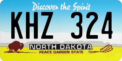 ND license plate KHZ324