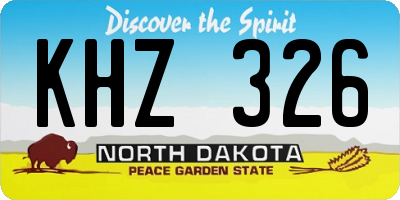 ND license plate KHZ326