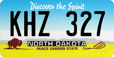ND license plate KHZ327