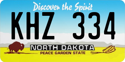 ND license plate KHZ334