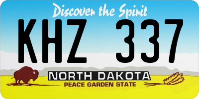 ND license plate KHZ337