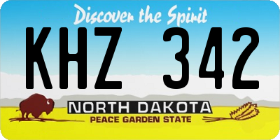 ND license plate KHZ342