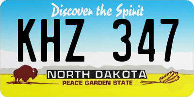ND license plate KHZ347