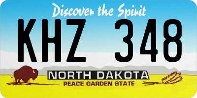 ND license plate KHZ348