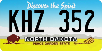 ND license plate KHZ352