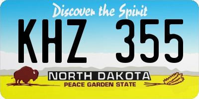 ND license plate KHZ355