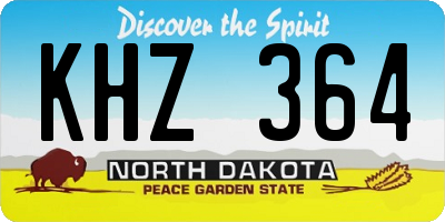 ND license plate KHZ364