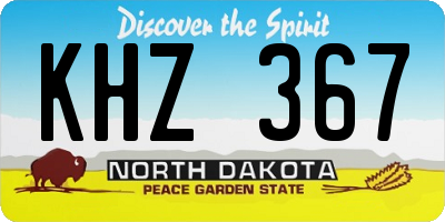 ND license plate KHZ367