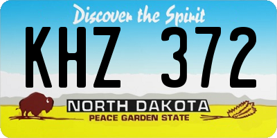 ND license plate KHZ372