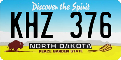 ND license plate KHZ376