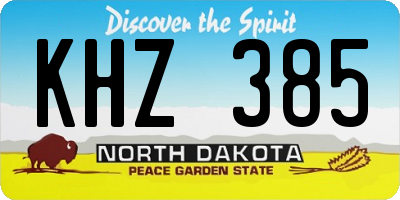ND license plate KHZ385
