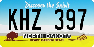ND license plate KHZ397