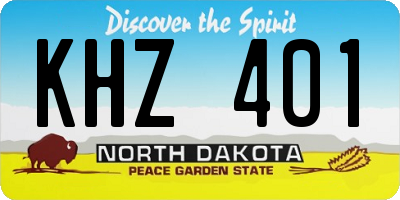 ND license plate KHZ401