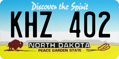 ND license plate KHZ402